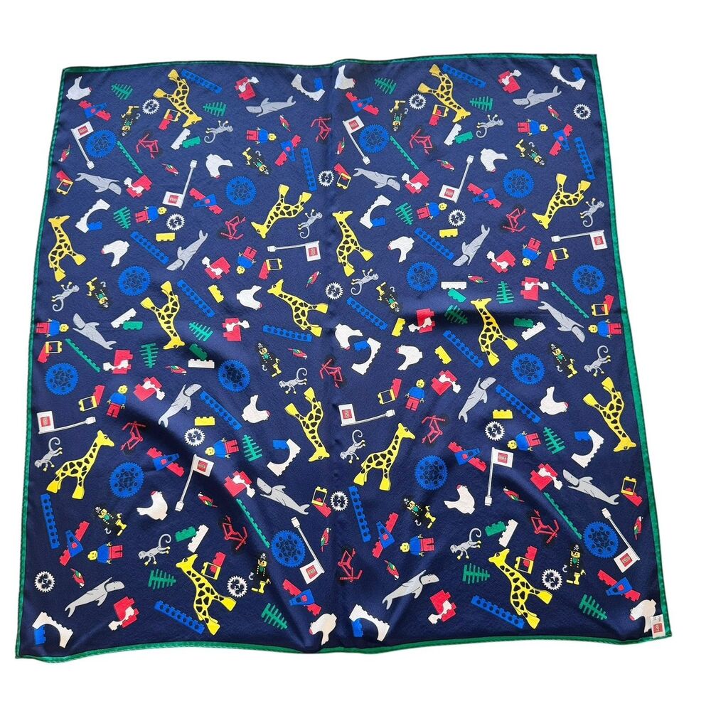 LEGO Vintage 1997 Legoland Apparel Scarf Rare Collectible Navy 30” Made In Italy - Picture 3 of 9